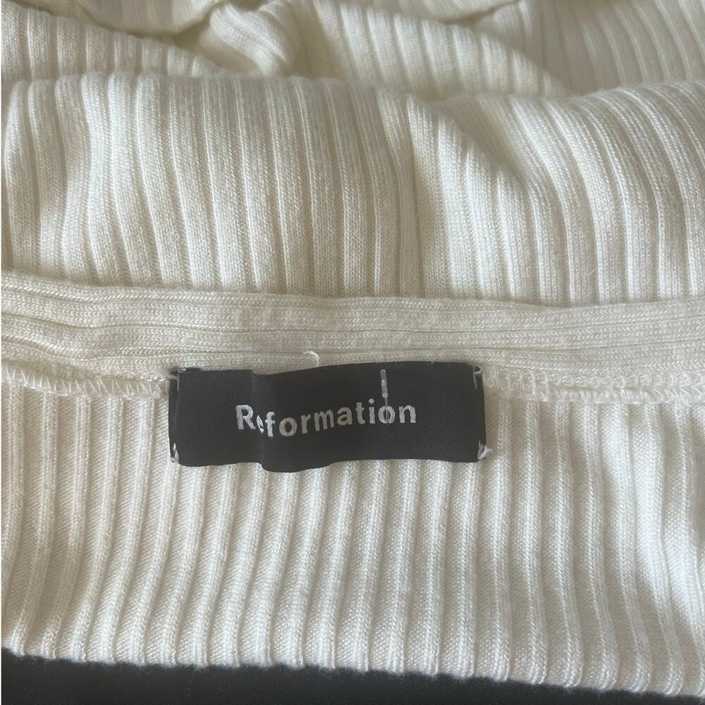 Reformation Kenny Mini Dress Cream Women's sz. L w/Front Pockets - Picture 4 of 6